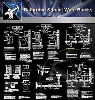 【Architecture CAD Details Collections】Bathroom & Toilet Ware CAD Blocks
