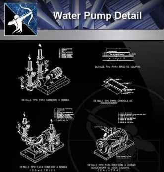【Architecture CAD Details Collections】Water Pump CAD Details