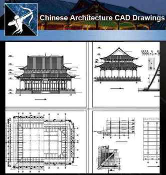 ★【Chinese Architecture CAD Drawings】@Grand Hall -Chinese Temple Drawings,CAD Details,Elevation