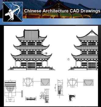 ★【Chinese Architecture CAD Drawings】@Chinese Temple Drawings,CAD Details,Elevation V.2