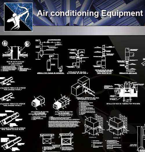 【Architecture CAD Details Collections】Air Conditioning Equipment CAD Detail