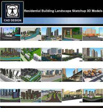 ★【Sketchup 3D Models】20 Types of Residential Building Landscape Sketchup 3D Models  V.2
