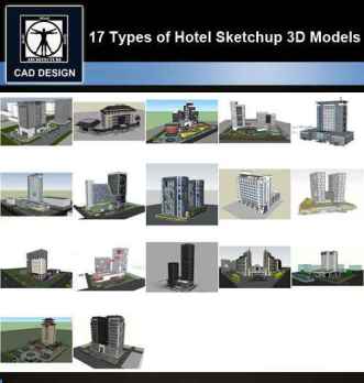 ★【Sketchup 3D Models】17 Types of Hotel Sketchup 3D Models V.3