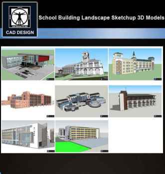 ★【Sketchup 3D Models】8 Types of School Sketchup 3D Models  V.9