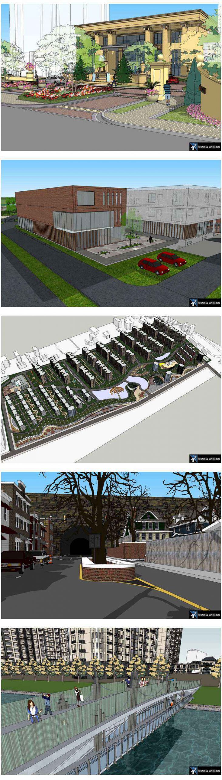 ★【Sketchup 3D Models】20 Types of Residential Building Landscape Sketchup 3D Models V.1 - Image 2