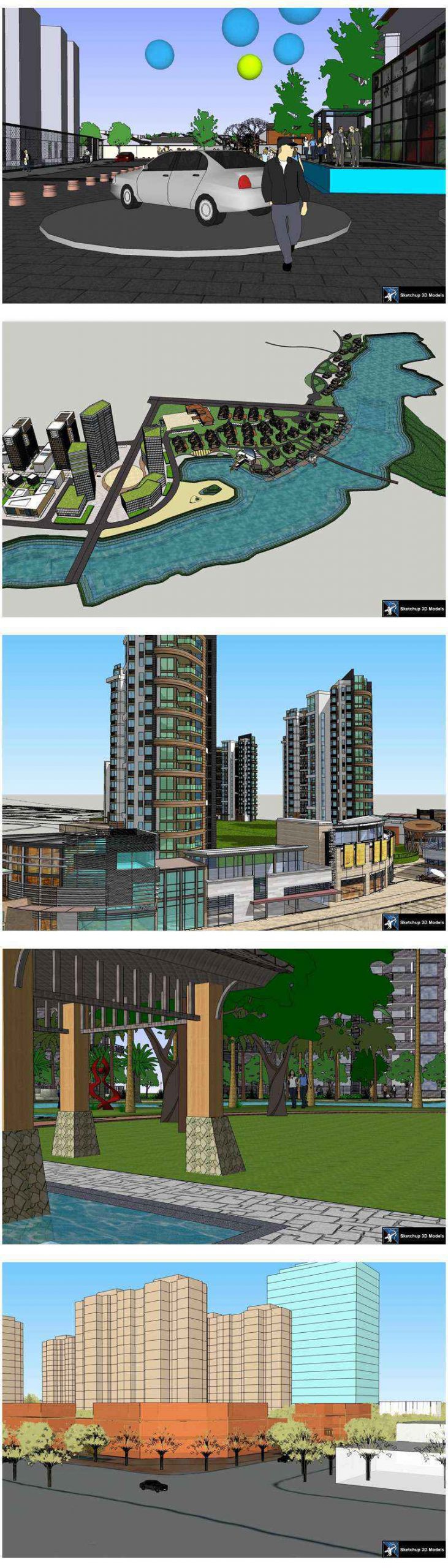 ★【Sketchup 3D Models】20 Types of Residential Building Landscape Sketchup 3D Models V.2 - Image 2