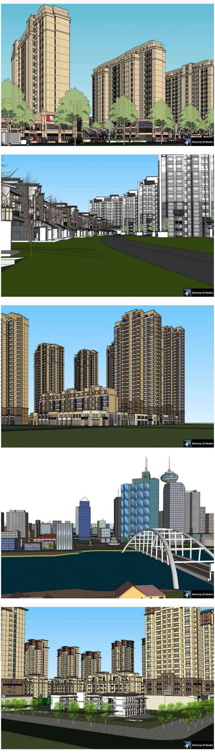 ★【Sketchup 3D Models】20 Types of Residential Building Landscape Sketchup 3D Models V.7 - Image 5