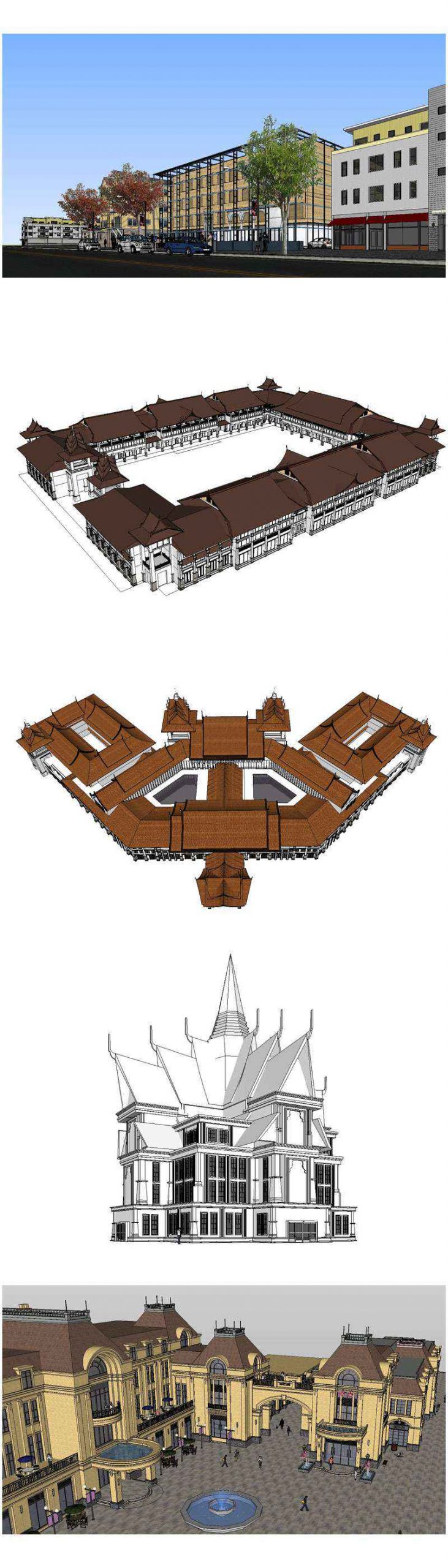 ★【Sketchup 3D Models】15 Types of Commercial Street Design Sketchup 3D Models V.1 - Image 2