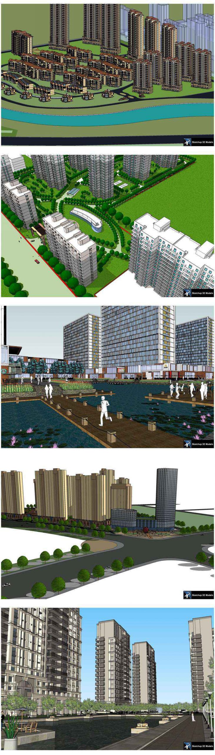 ★【Sketchup 3D Models】20 Types of Residential Building Landscape Sketchup 3D Models V.2 - Image 3