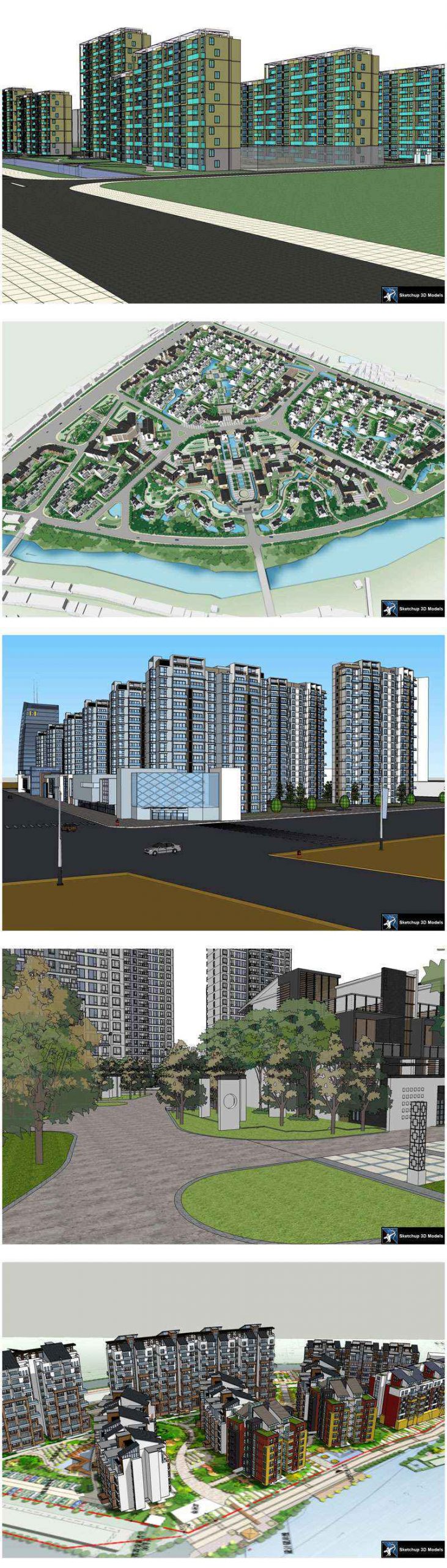 ★【Sketchup 3D Models】20 Types of Residential Building Landscape Sketchup 3D Models V.7 - Image 4
