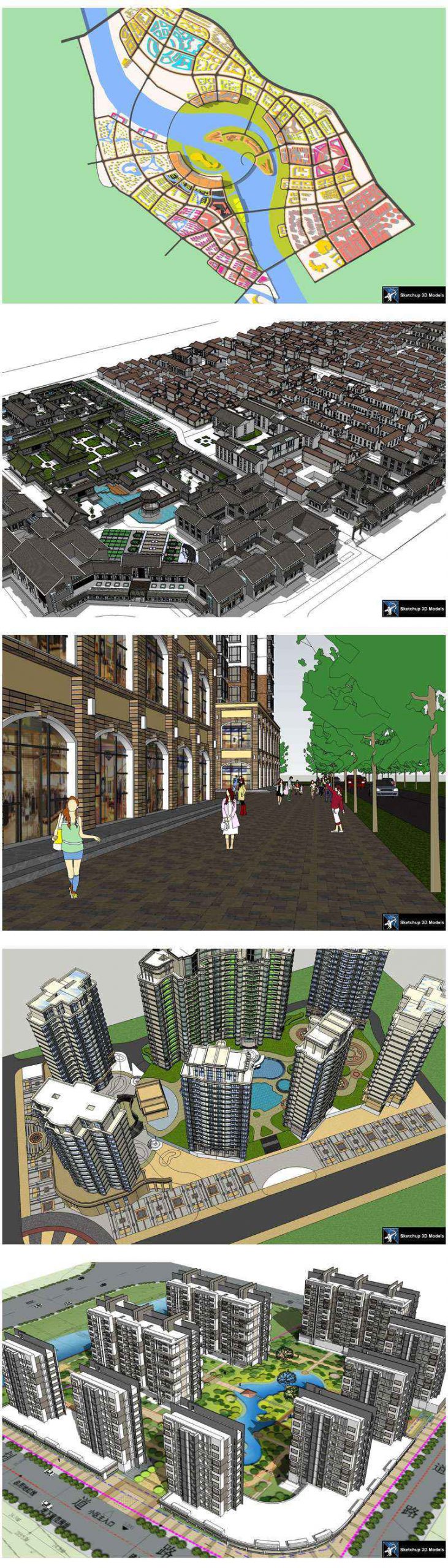 ★【Sketchup 3D Models】20 Types of Residential Building Landscape Sketchup 3D Models V.9 - Image 4