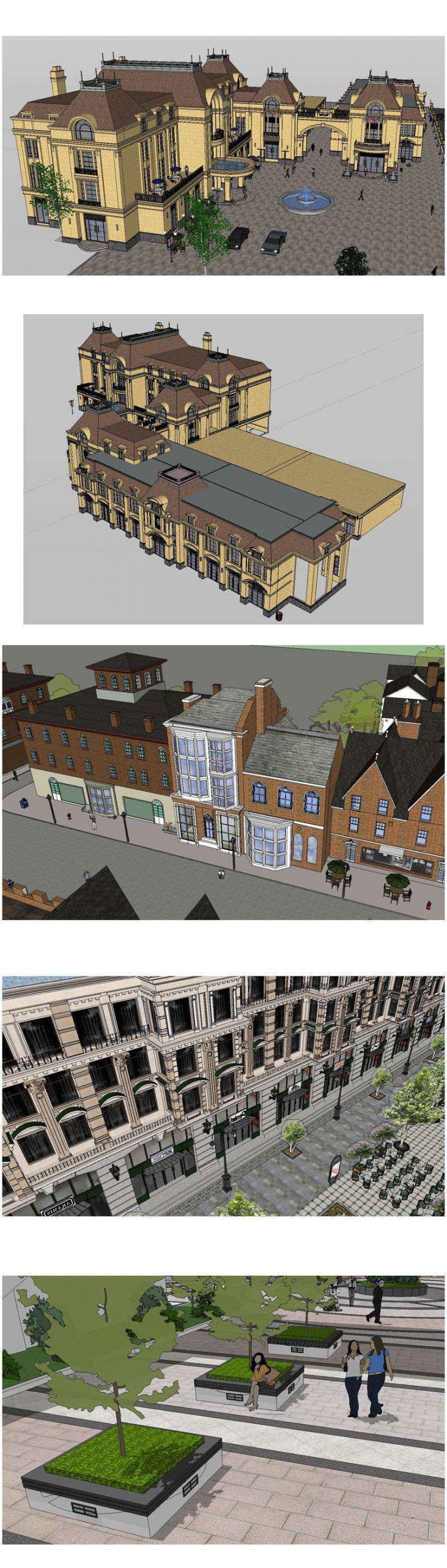 ★【Sketchup 3D Models】15 Types of Commercial Street Design Sketchup 3D Models V.1 - Image 4