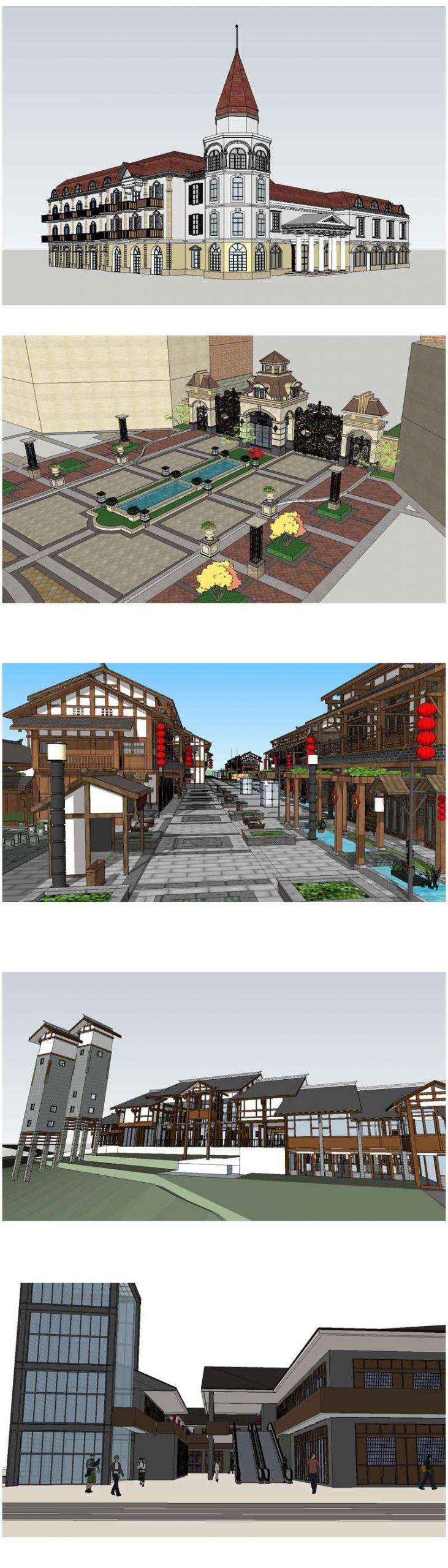 ★【Sketchup 3D Models】15 Types of Commercial Street Design Sketchup 3D Models V.2 - Image 3