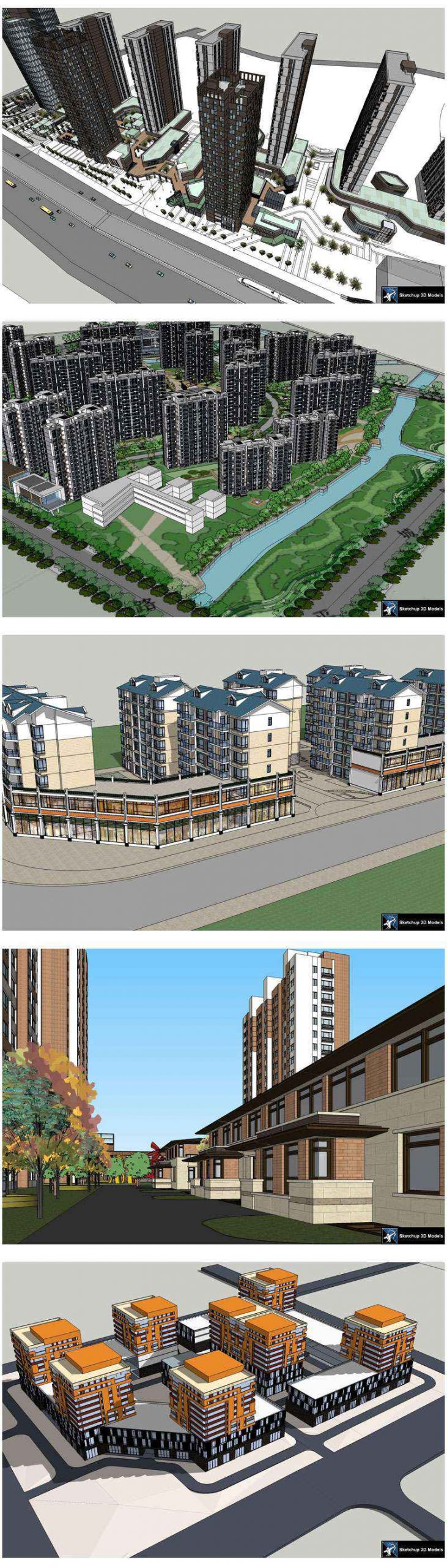 ★【Sketchup 3D Models】20 Types of Residential Building Landscape Sketchup 3D Models V.2 - Image 4