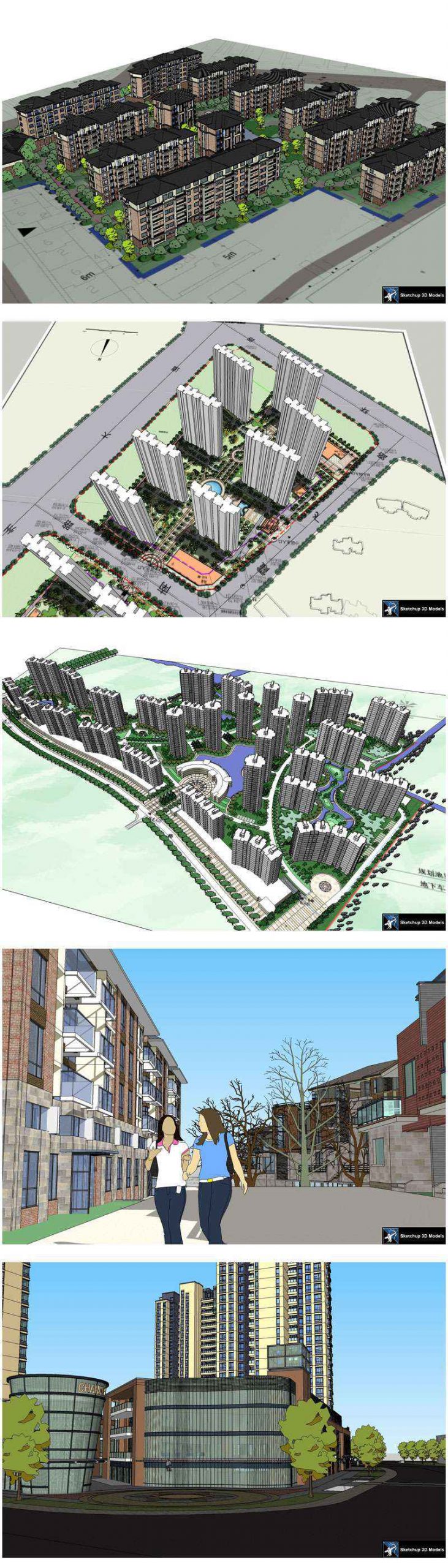★【Sketchup 3D Models】20 Types of Residential Building Landscape Sketchup 3D Models V.7 - Image 3