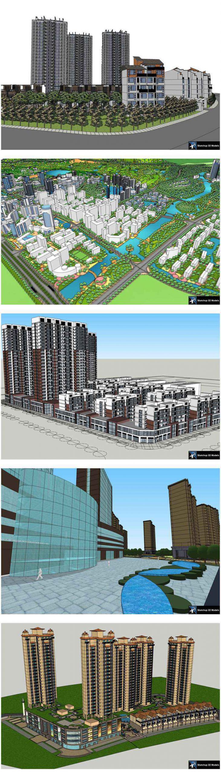 ★【Sketchup 3D Models】20 Types of Residential Building Landscape Sketchup 3D Models V.9 - Image 3