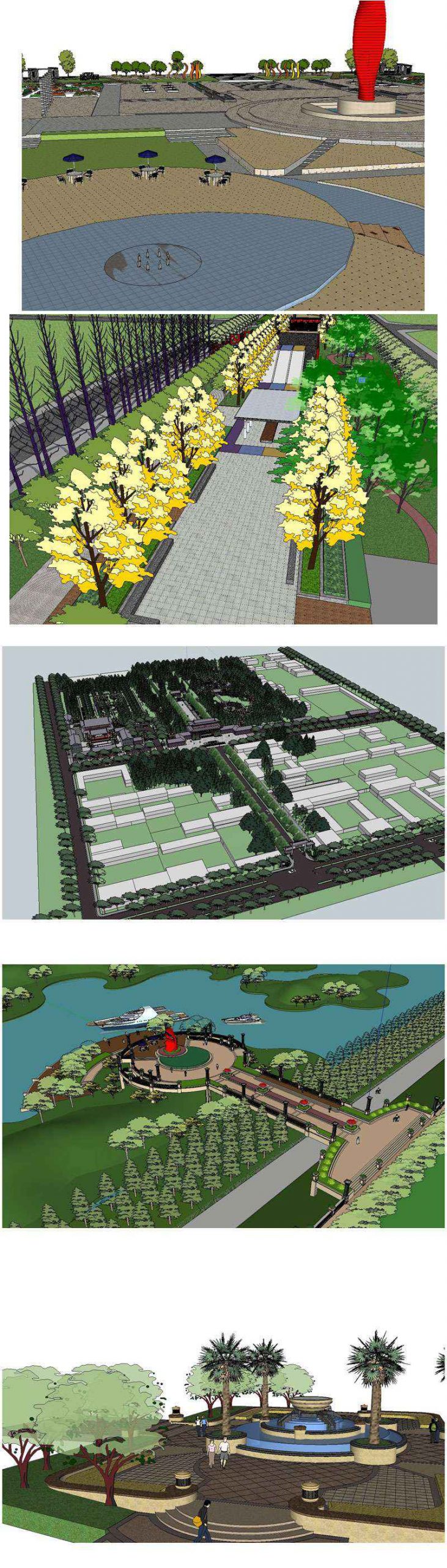 ★【Sketchup 3D Models】15 Types of Plaza Landscape Sketchup 3D Models V.3 - Image 3