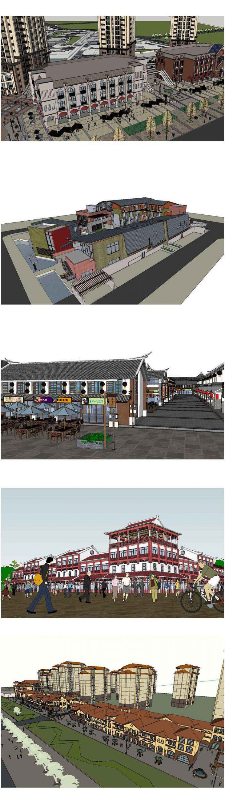 ★【Sketchup 3D Models】15 Types of Commercial Street Design Sketchup 3D Models V.2 - Image 4