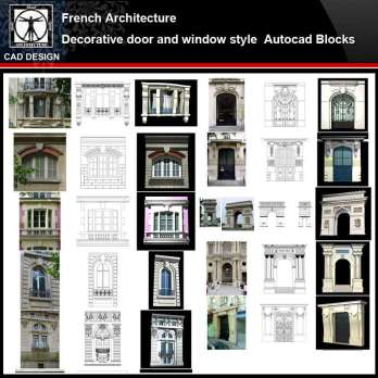 ★【French Architecture Style Design】French architecture · Decorative door and window style CAD Drawings