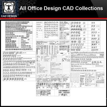 ★【Office Design Gallery Autocad Blocks,Drawings】All Office layout elements Bundle