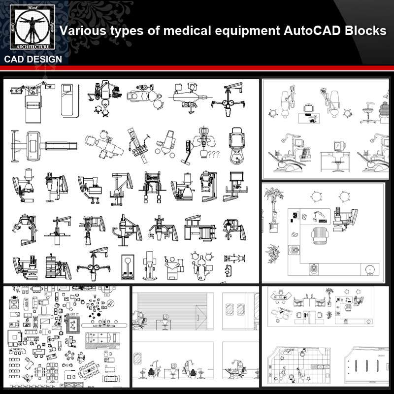 ★【Various types of medical instruments Autocad Blocks】All kinds of medical instruments CAD blocks Bundle