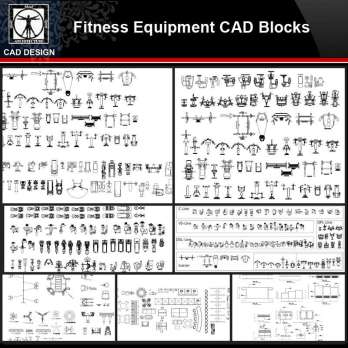 ★【Fitness Equipment Autocad Blocks】All kinds of Fitness Equipment CAD Blocks Bundle
