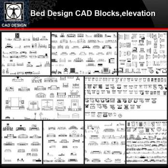 ★【Bed Design Autocad Blocks,elevation Collections】All kinds of Bed CAD Blocks