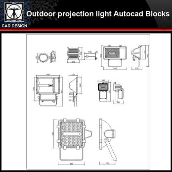 ★【Outdoor projection light Autocad Blocks】-All kinds of Autocad Blocks Collection