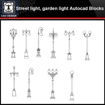 ★【Street light,Garden light Autocad Blocks】-All kinds of Autocad Blocks Collection