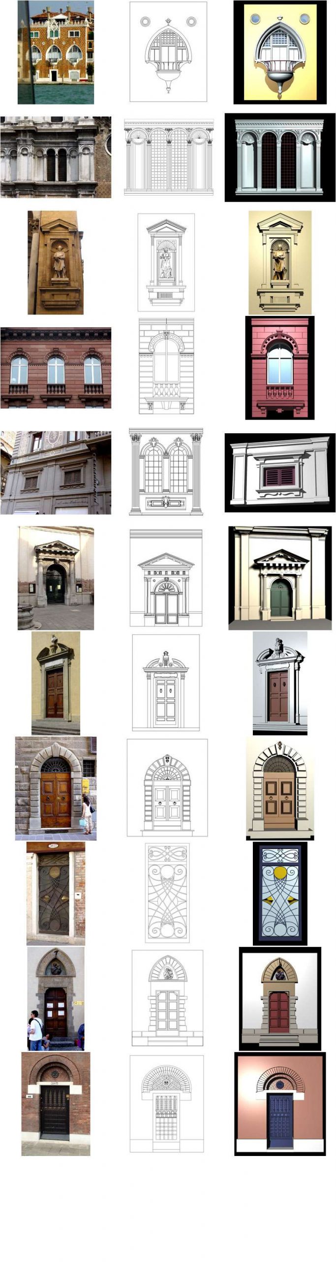 ★【Italian Architecture Style Design】Italian architecture · Decorative door and window style CAD Drawings - Image 2