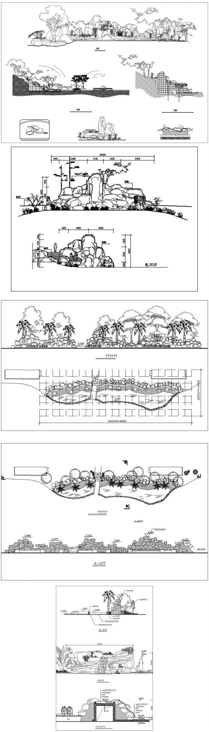 ★【Chinese Garden,Artificial rockery,Waterfall Autocad Drawings】All kinds of Chinese Landscape CAD Drawings - Image 4