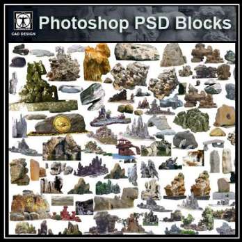 ★【 PSD Landscape Blocks-All Stone landscaping PSD Blocks Download V1】