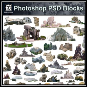 ★【 PSD Landscape Blocks-All Stone landscaping PSD Blocks Download V2】