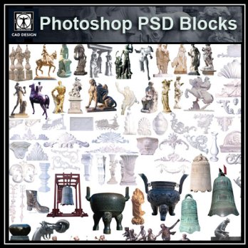 ★【 PSD Landscape Blocks-All Decorations, sculptures, furnishings PSD Blocks Download V1】