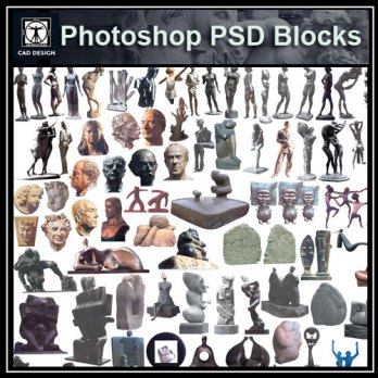 ★【 PSD Landscape Blocks-All Decorations, sculptures, furnishings PSD Blocks Download V2】