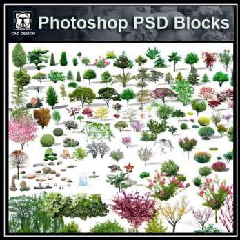 ★【 PSD Landscape Blocks-All Tree,Plants PSD Blocks Download V2】
