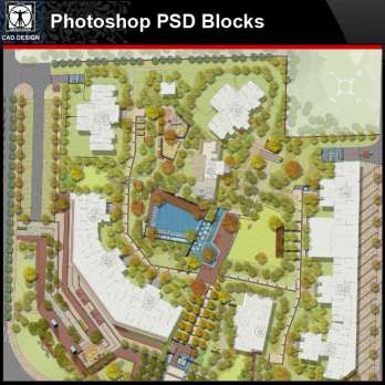 ★【PSD Landscape design concept layout 】PSD Landscape Blocks V2