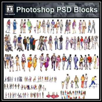 ★【 Hand painted PSD Landscape Blocks 】People PSD Landscape Blocks V1