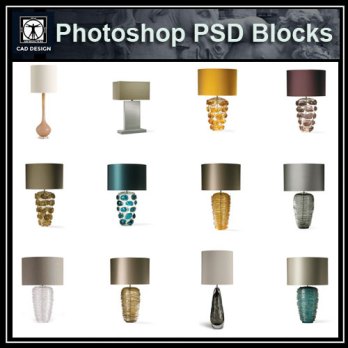 ★【 PSD Interior Design Blocks-All Table_Lamps PSD Blocks Download】