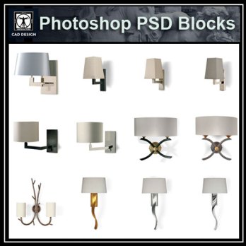 ★【 PSD Interior Design Blocks-All Wall_Lights PSD Blocks Download】