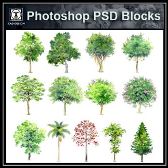 ★【 Hand painted Tree PSD Landscape Blocks 】Tree PSD Landscape Blocks V1