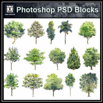 ★【 Hand painted Tree PSD Landscape Blocks 】Tree PSD Landscape Blocks V2