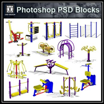 ★【 PSD Landscape Blocks-All Children's play equipment PSD Blocks Download V1】Children's play equipment