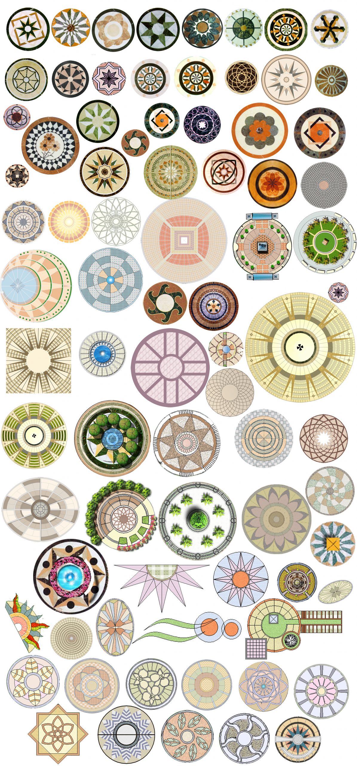 ★【PSD Landscape layout design Blocks 】Paving, round plaza PSD Landscape Blocks - Image 2