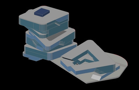 đăFamous Architecture ProjectsăSpiral tower, barcelona, by zaha hadid, CAD Drawing - Image 8