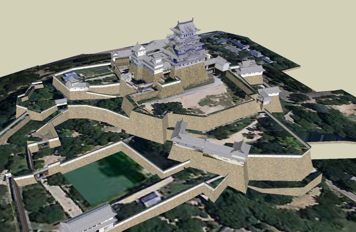 Hime Castle Sketchup 3D model