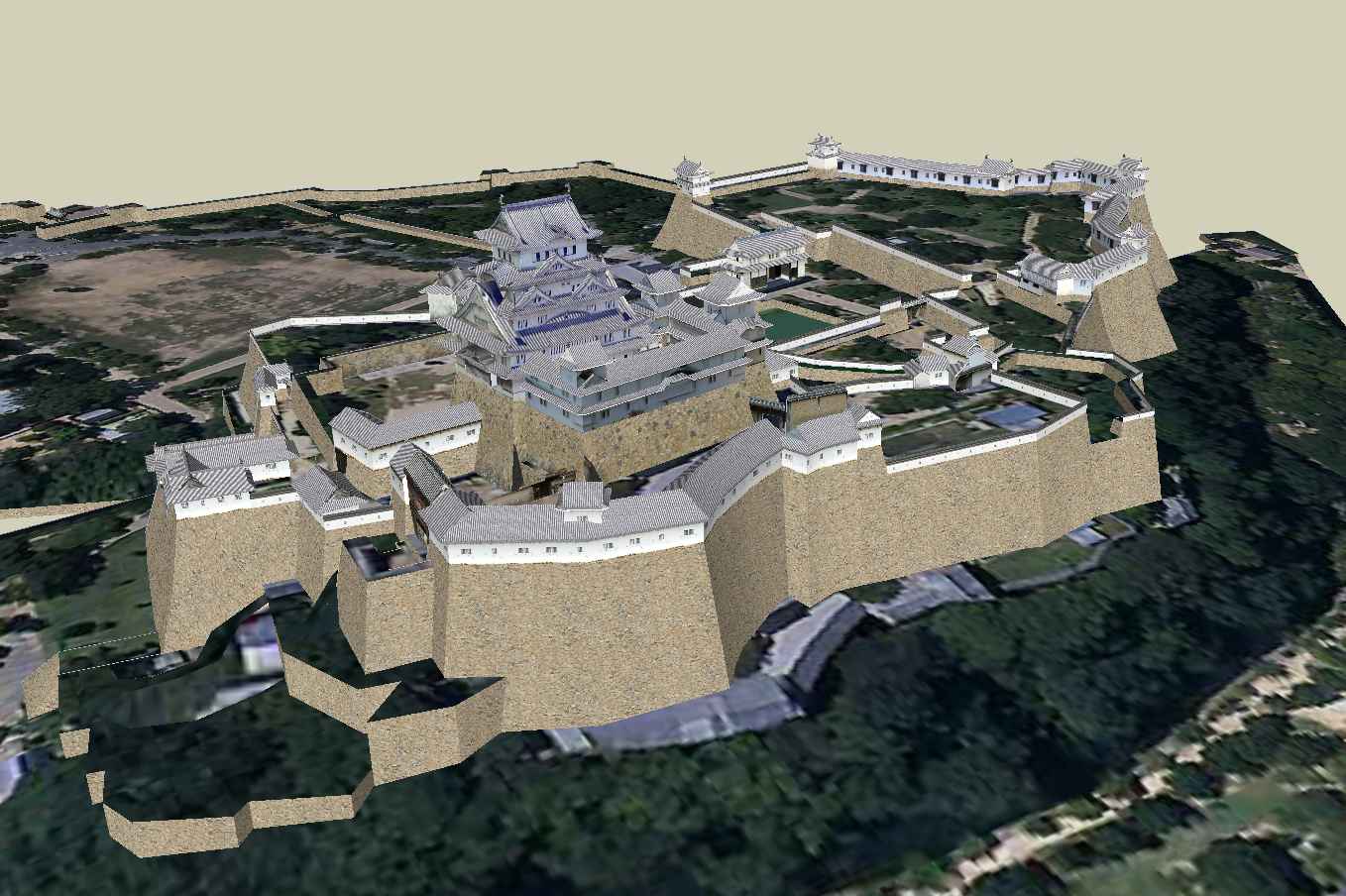 Hime Castle Sketchup 3D model