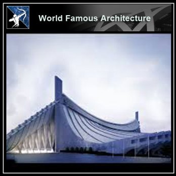 💎【Famous Architecture Projects】Kenzo tange national - gymnasium CAD Drawing