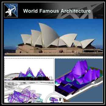 💎【Famous Architecture Projects】The sydney opera house, australia, by jorn utzon, 3D CAD Drawing