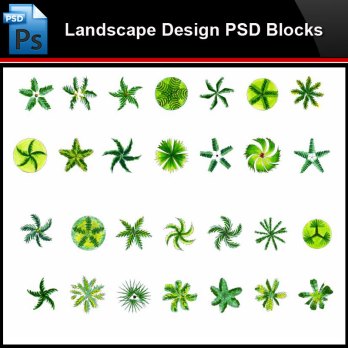 ★Photoshop PSD Blocks-Landscape Tree Design PSD Blocks